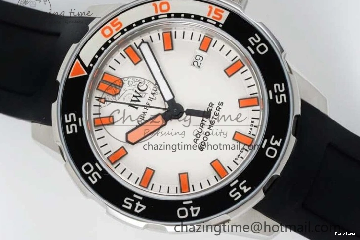 MIROTIME 0120 Aquatimer Automatic SS RSF 1:1 Best Edition White Orange Dial on Black Rubber Strap A Supportive 7069
